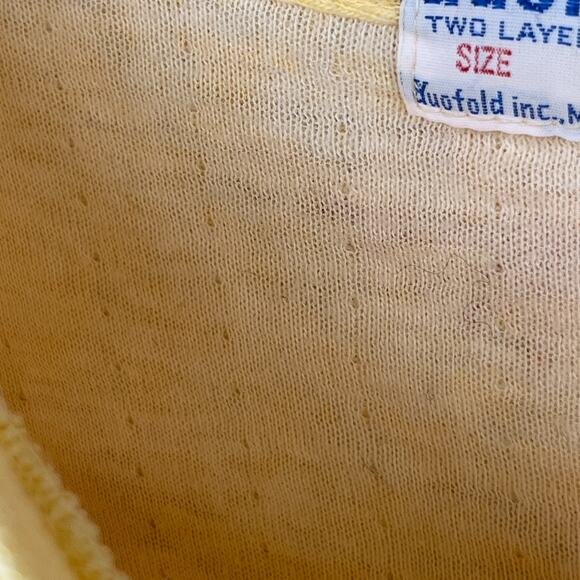 DUOFOLD Top Youth 18 2-Layer Baselayer Floral Thermal Wool Blend Yellow VTG - Picture 10 of 13